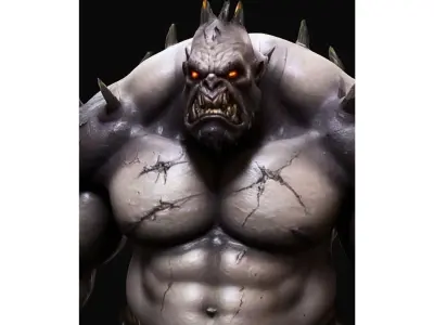 Mutant Ogre with Spikes Low-poly 3D model