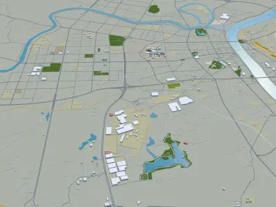 Hengyang Hunan China 50km Free low-poly 3D model