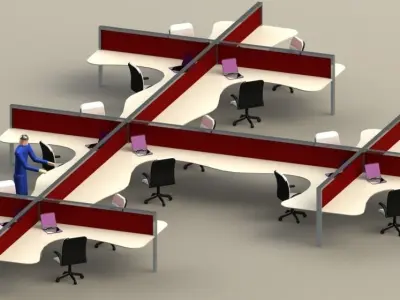 Ergonomic Workstation Free 3D model