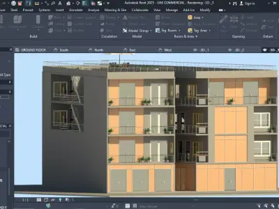 Commercial building Architectural Revit Model 3D model