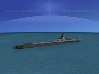 Gato Class Submarine SS-230 USS Finback 3D model