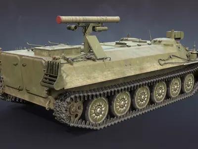 Shturm-S 9K114 or AT-6 Spiral Low-poly 3D model