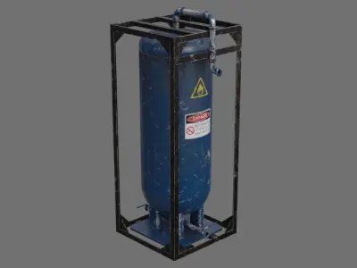 Oil Storage 1D Low-poly 3D model