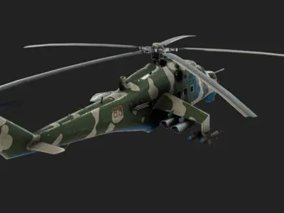 HIND Mil MI-24 Low-poly 3D model