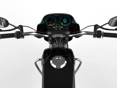 Hero Deluxe Motorcycle 3d Model - Blender and Maya Low-poly 3D model