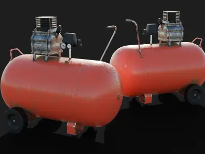  pneumatic industrial air piston compressor 3d prop model 3D model
