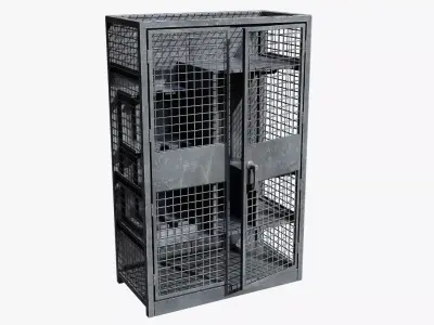 Medium Military Storage Locker - Game Ready PBR Low-poly 3D model