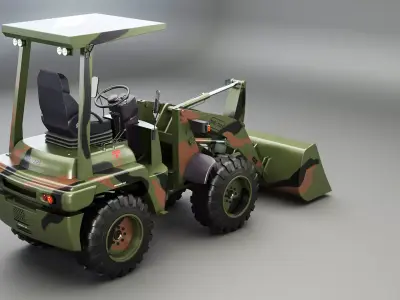 Small Military Wheeled Loader Low-poly 3D model
