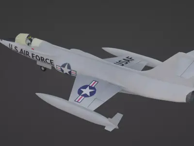 Lockheed F-104 Starfighter Low-poly 3D model purchase