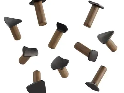 Industrial Wall Hooks by Blanked Studios 3D model