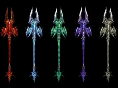 Dragon Scales Spear Low-poly 3D model
