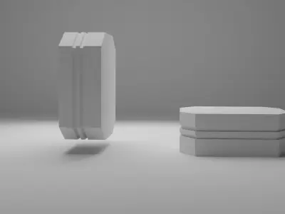 octagonal box L-poly Free low-poly 3D model