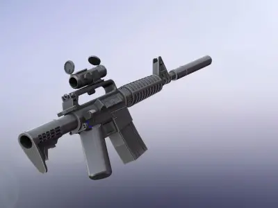 M4A1 WITH AIMPOINT SIGHT ASSULT RIFLE OLDSCOOL FOR MINIFIGUES 3D print model purchase