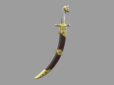 Mongol Warrior Sword Low-poly 3D model purchase
