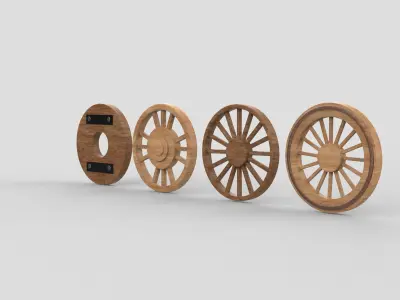 Wooden wheel  3D model