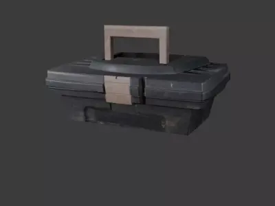 Worn out plastic Toolbox Free low-poly 3D model