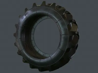 Tractor Tire PBR Game Ready Low-poly 3D model