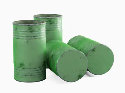 Old Steel Barrel 03 Low-poly 3D model