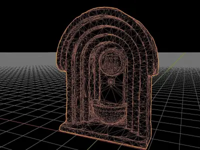Photo-Scanned Italian Fountain Low-poly 3D model