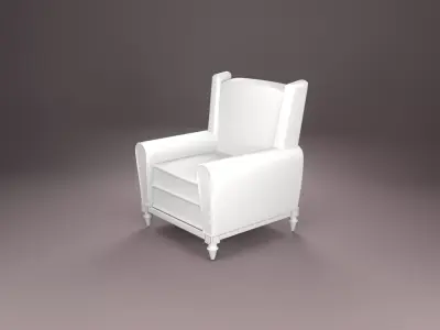 Classic Upholstered Armchair  High-Quality Furniture 3D Model Low-poly 3D model