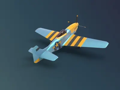 North American P 51 Mustang 3D model purchase