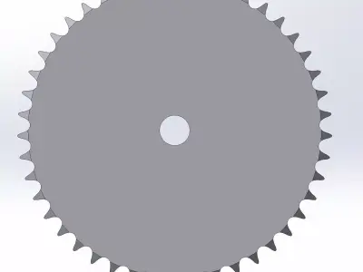 Roda Dentada Plana para Corrente ANSI 40 Modelo Cad  Low-poly 3D model