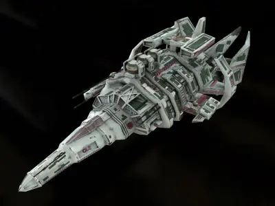 Starship star wars battlecruiser Low-poly 3D model