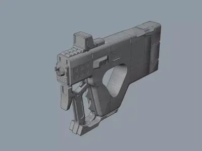 SCI-FI GUN Free low-poly 3D model 2