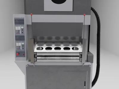 Industrial Hydraulic Punch Cutter Low-poly 3D model