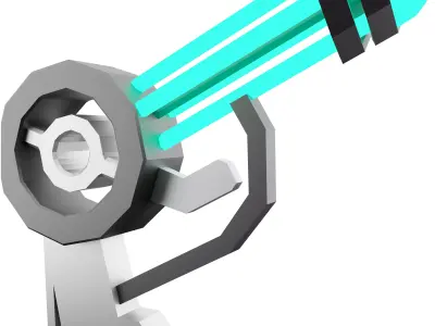3d  game pistol low poly icon 3D model