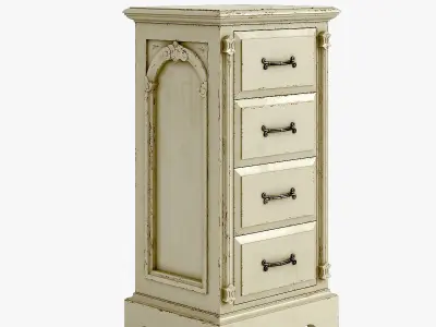 Victorian Bedside Old White 3D model