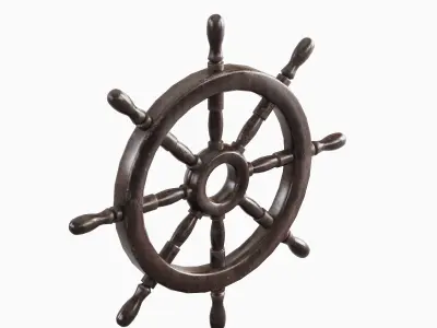 Vessel Wheel 01  Low-poly 3D model