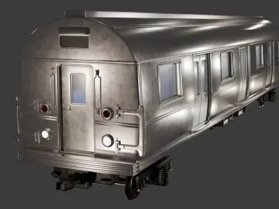 3D Metro Train Passenger Wagon 3D model