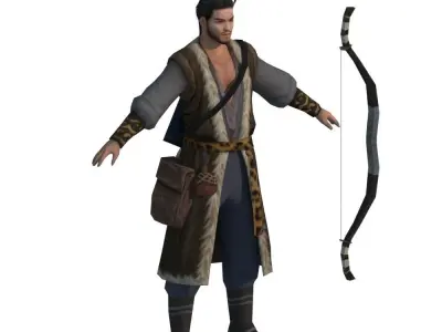 Archer hunter Low-poly 3D model