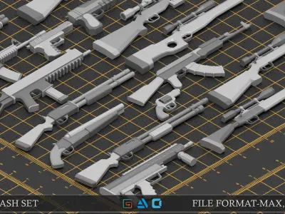 Mega pack weapon kitbash vol4 Low-poly 3D model