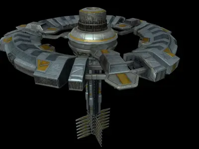 Space Station Low-poly 3D model 2