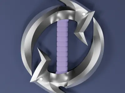 Dual sickle shadow fang 3D model for game 3D model