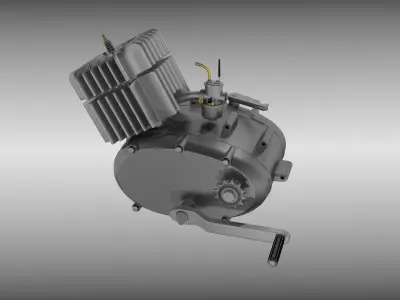 Two stroke moped engine 3D model