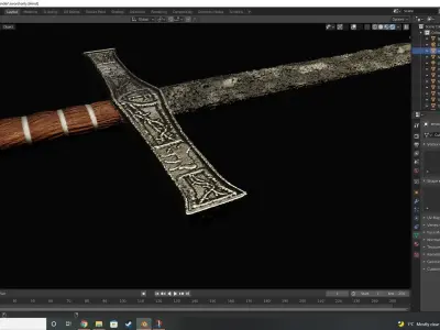 Medieval longsword 3D model