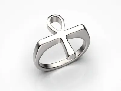 Men ring  antique Egyptian symbol ANKH  3D print model