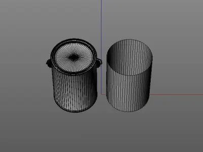 5 Quart paint can with metal handle  3D model