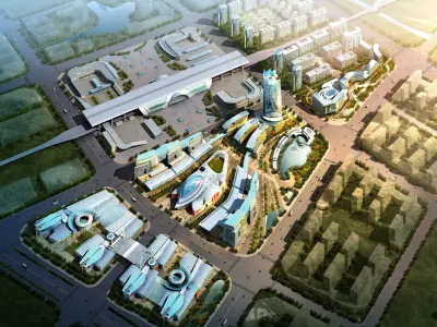 Architecture futuristic city in china 3D model purchase