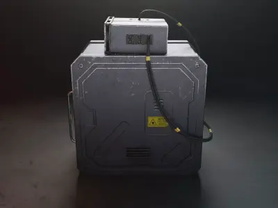 Data Rack or Small Server Unit Low-poly 3D model