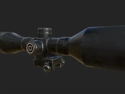 3D Sniper Scope 8X Model With Textures High Poly Low-poly 3D model