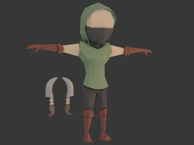 Assassin Character Low-poly 3D model
