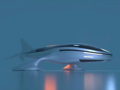 Futuristic Aircraft D 1 3D model