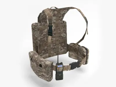  military backpack Low-poly 3D model purchase