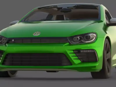 2015 Volkswagen Scirocco R 3D Model  The Sleek German Hot Hatch Low-poly 3D model