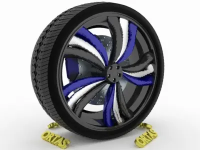 ORTAS CAR WHEEL RIM 122 GAME READY WHEEL RIM TIRE 3D model