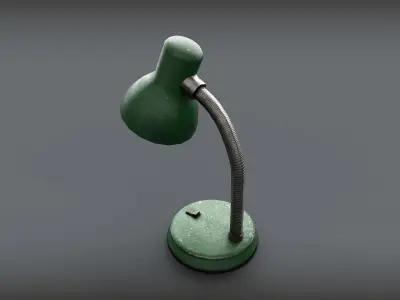 Old Retro Table Lamp Low-poly 3D model